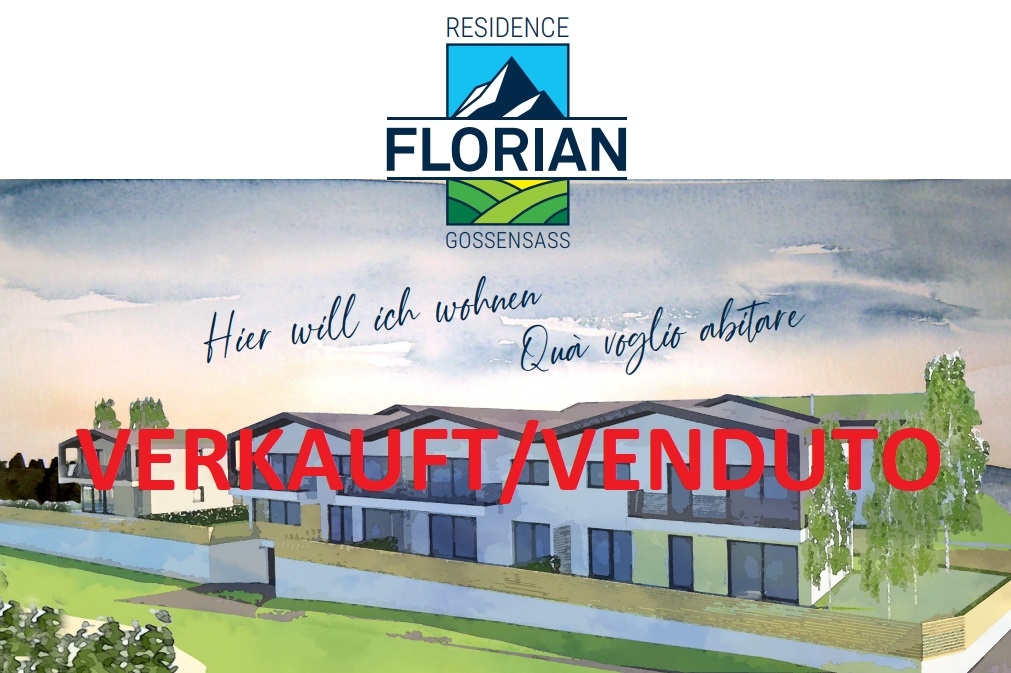 Neubauprojekt Residence FLORIAN in Gossensass
- Dreizimmerwohnung im Erdgeschoss, WG 2 - VERKAUFT