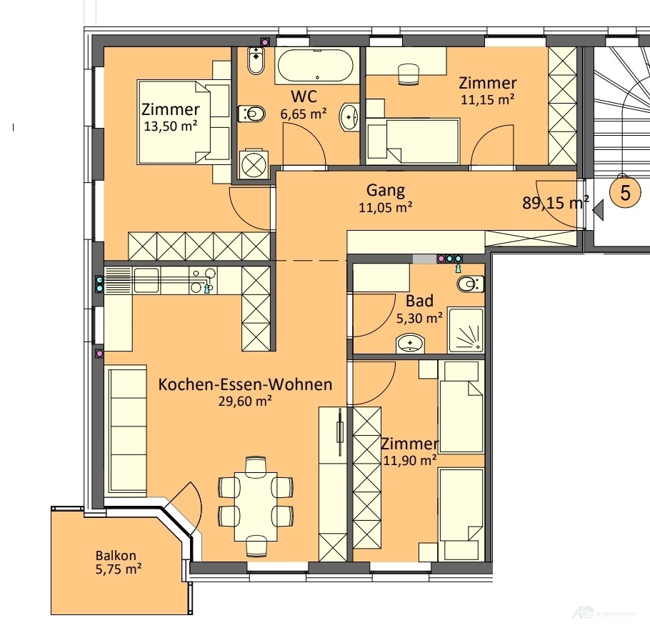 Neue Vierzimmerwohnung in sonniger, zentraler Lage von Percha
