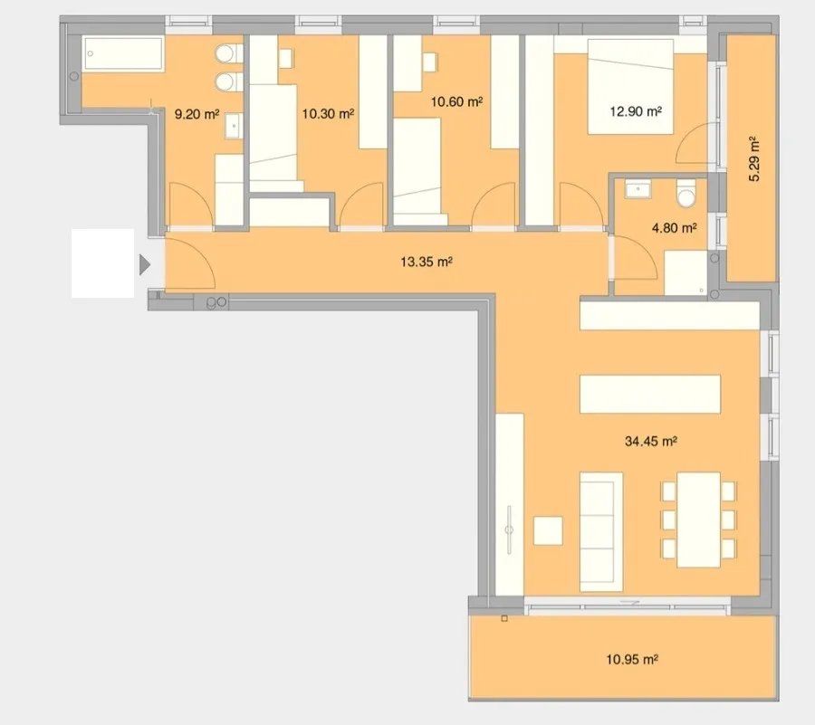 Neue, große Vierzimmerwohnung im 1. Obergeschoss mit großer Südterrasse in St. Lorenzen
