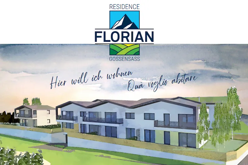 Neubauprojekt Residence FLORIAN in Gossensass
- Vierzimmerwohnung im Erdgeschoss, WG 1
